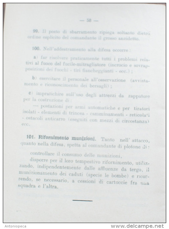 ITALIA REGNO 1937 LIBRO "L'ADDESTRAMENTO TATTICO DEI MINORI REPARTI DI FANTERIA" - Italienisch