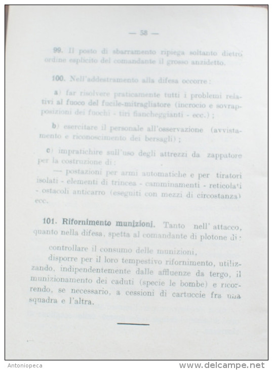 ITALIA REGNO 1937 LIBRO "L'ADDESTRAMENTO TATTICO DEI MINORI REPARTI DI FANTERIA" - Italian
