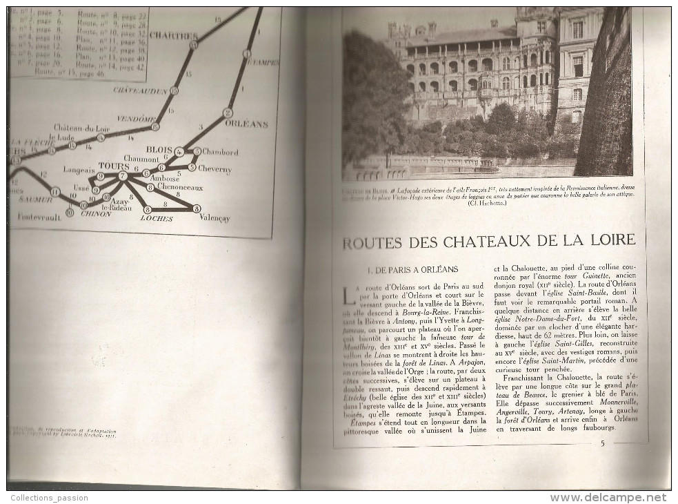 G-I-E , Régionalisme , Routes Des Chateaux De La LOIRE , HACHETTE , 1931 , 48 Pages , Frais Fr : 3.00€ - Centre - Val De Loire