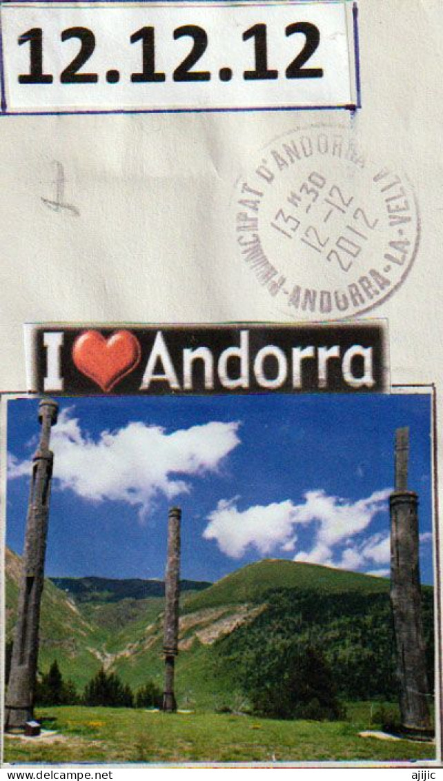 12.12.12. Sobre De Recuerdo Del último Triple Dígito Del 12 De Diciembre De 2012. Andorra La Vella - Lettres & Documents