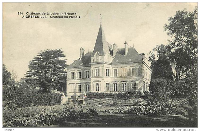 - Loire Atlantique - Ref- B542 - Aigrefeuille Sur Maine - Chateau Du Plessis - Carte Bon Etat - - Aigrefeuille-sur-Maine