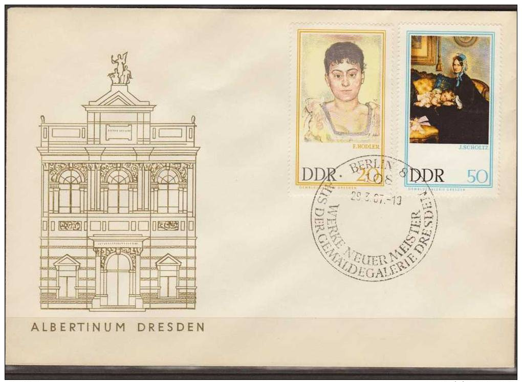 Deutschland, DDR, 1967, Paintings, Gauguin, Friedrich, Hodler, Scholtz, Hakenbeck, 3 FDC - Andere & Zonder Classificatie