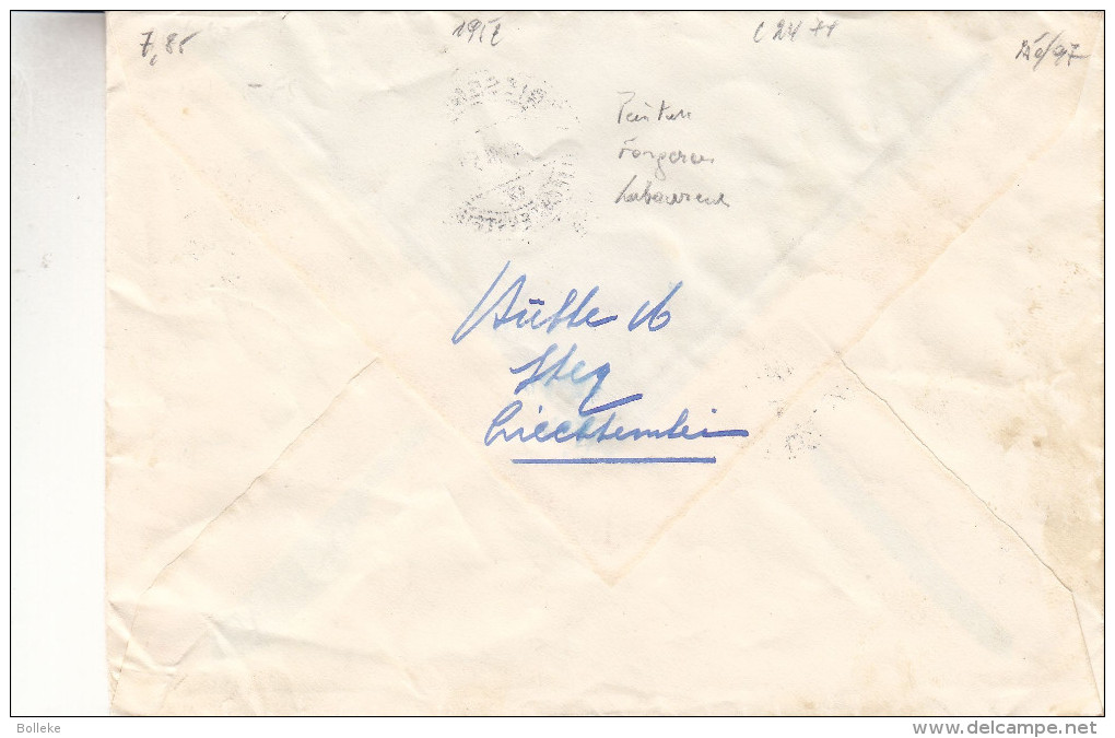 Liechtenstein - Lettre Expres De 1952 - Oblitération Triesenberg - Expédié Vers La Hollande - Peinture - Forgeron - Lettres & Documents