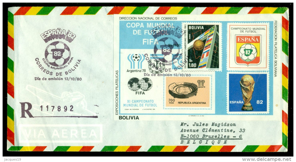 Bolivia 1980 FDC Block 99 Registered Cover Never Opened - Bolivien