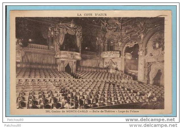 Casino De MONTE - CARLO ---Salle De Théâtre -- Loge Du Prince   ( Jolie CPA à Voir !!)   R803 - Teatro De ópera