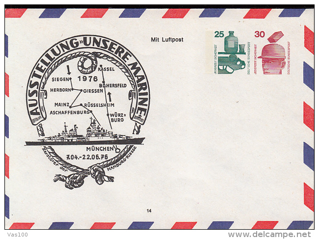 SHIP, NAVY, ACCIDENTS PREVENTION, COVER STATIONERY, ENTIER POSTAL, PU88, 1976, GERMANY - Ships