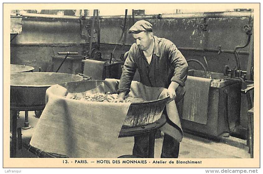 Themes Div -ref M507- Industrie -numismatique -paris -hotel Des Monnaies - Atelier De Blanchiment  -carte Bon Etat  - - Monnaies (représentations)