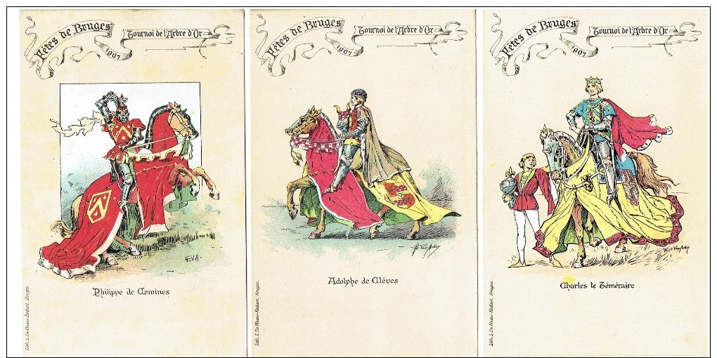 Fêtes De BRUGES - 1907 - Tournoi De L' Arbre D' Or - Illustrateur Flor Van Acker - Litho L. De Haene-Bodart - Brugge