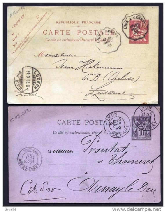 LOT 4  ENTIERS PONSTAUX DONT CARTE PNEUMATIQUE FERMÉE- DE 1902 -  1903-09-25- 4 SCANS - Lots Et Collections : Entiers Et PAP