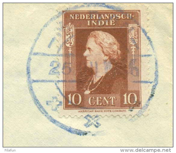 Nederlands Indië - 1946 - Noodstempel Medan Op LP-brief Naar Makassar - Nederlands-Indië