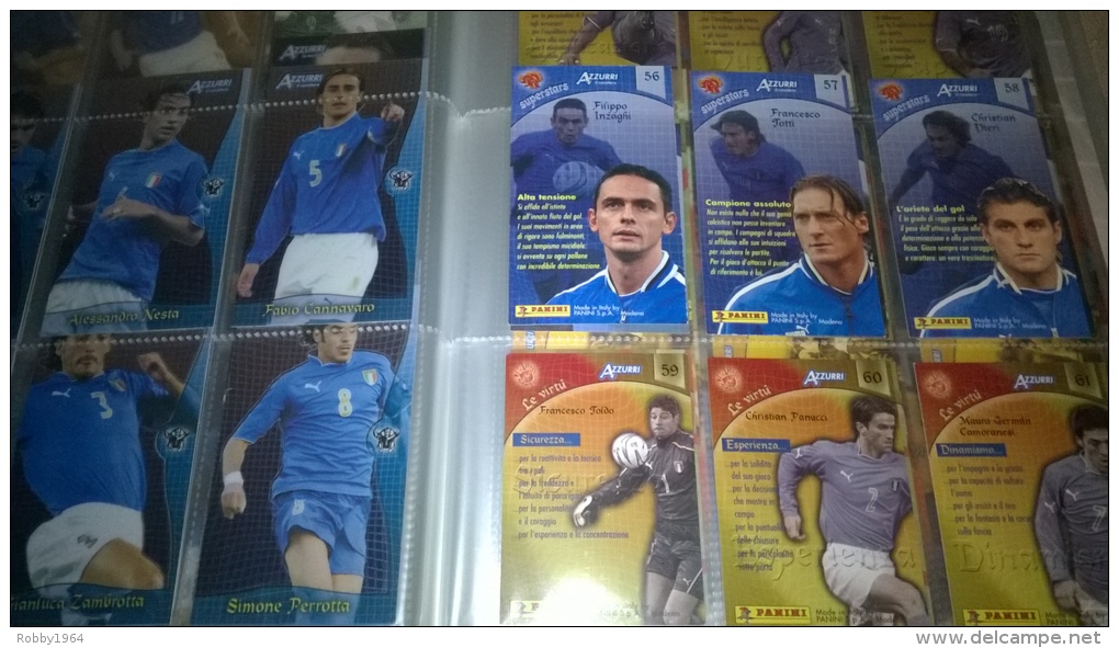 AZZURRI Serie Completa Cards Dal N 1 Al N 140 Calciatori Panini - Edizione Italiana