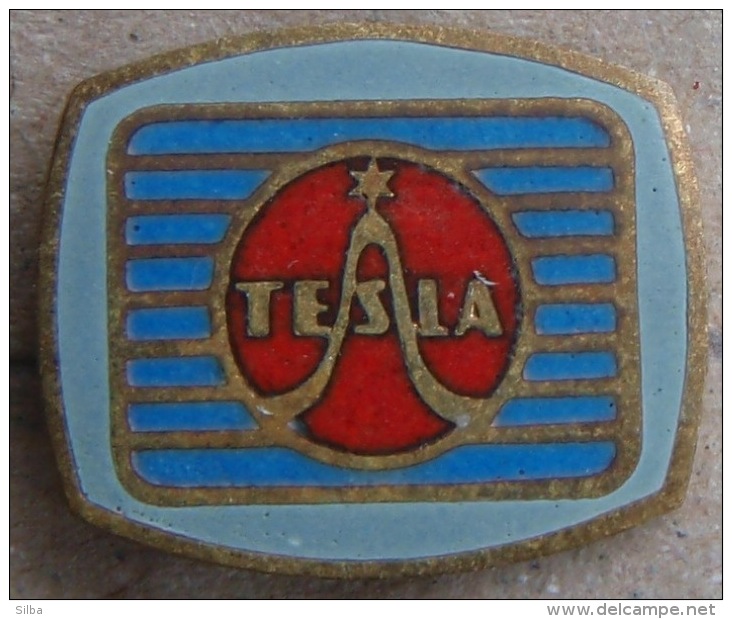 Nikola TESLA  Czechoslovakia Electronic Industry Electricity Pin Badge - Trademarks