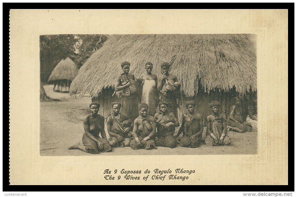 MOÇAMBIQUE - COSTUMES - As 9 Esposas Do Regulo Nhango ( Ed. J. Fernandes Moinhos Nº 212) Carte Postale - Mozambique