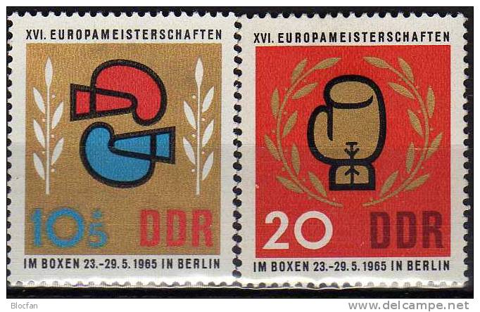 Boxen Europa-Meisterschaften 1965 DDR 1100/1 ** 1€ Boxhandschuh Zweige Lorbeerkranz Box Sport Olympic Set Of GDR Germany - Boxeo