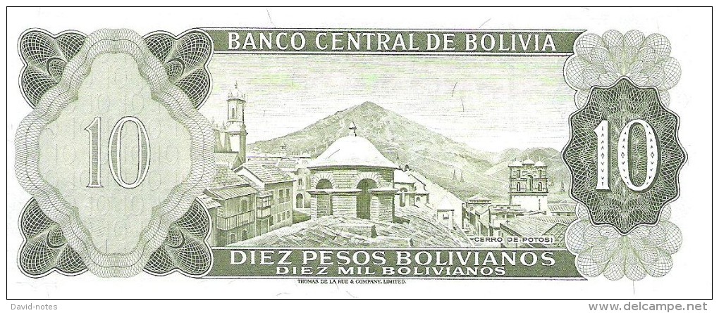 Bolivia - Pick 154 - 10 Pesos Bolivianos L. 1962 - Unc - Bolivia