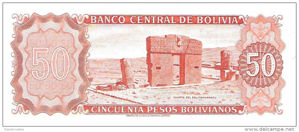Bolivia - Pick 162 - 50 Pesos Bolivianos L. 1962 - Unc - Bolivia