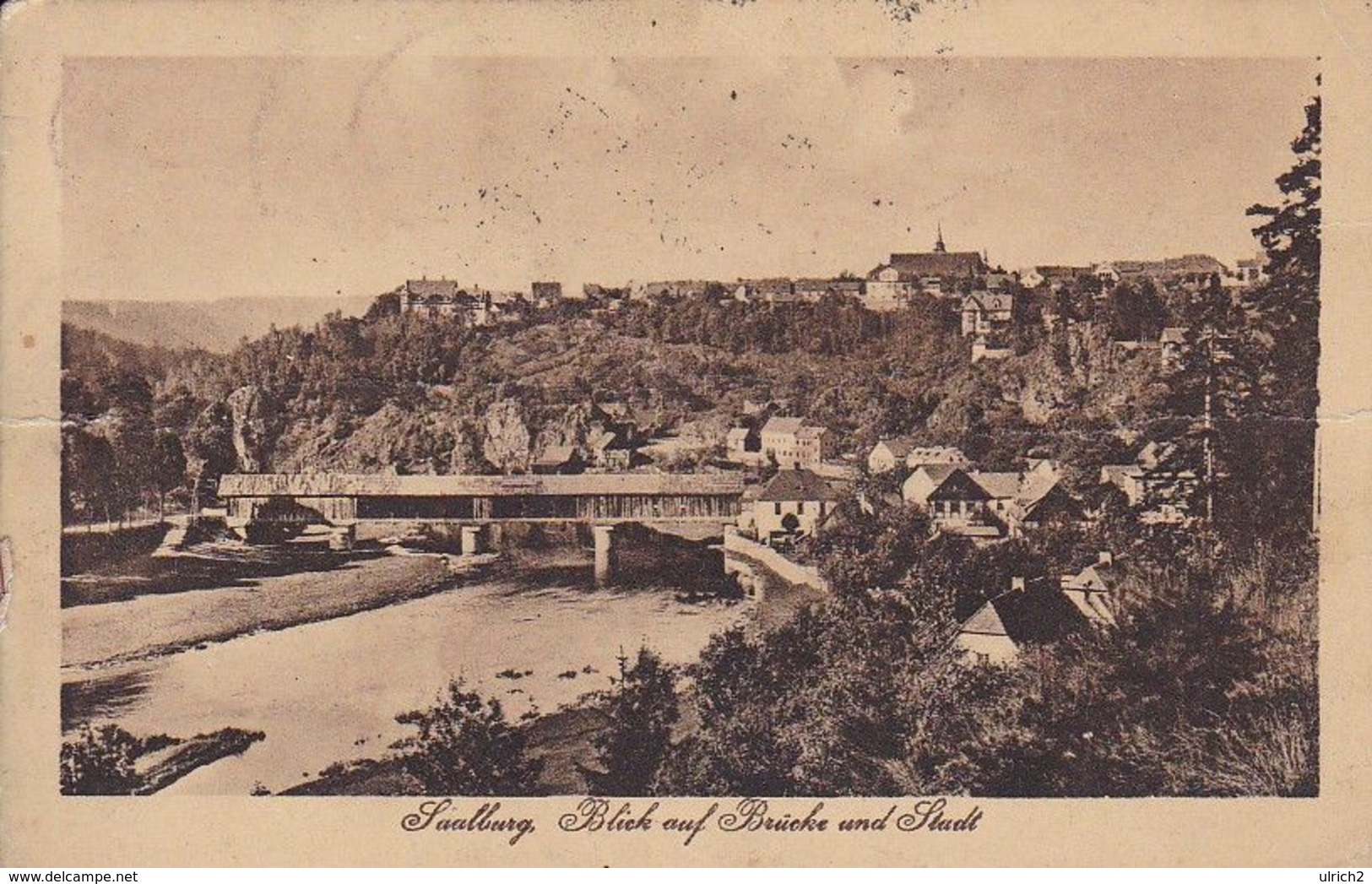 AK Saalburg - Blick Auf Brücke Und Stadt - 1920 (21391) - Ebersdorf