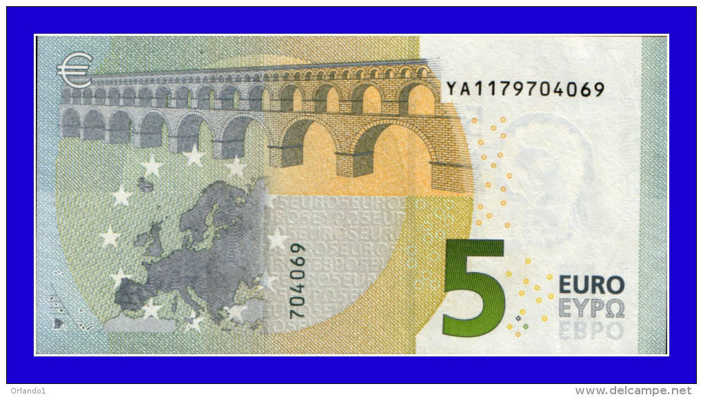 5 EURO "YA" GREECE Firma DRAGHI Y002 D5 UNC - 5 Euro