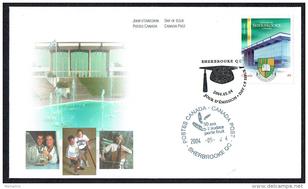 2004  Université De Sherbrooke   Scott  2033  With Added Cancel From Official Stamp Launch - 2001-2010