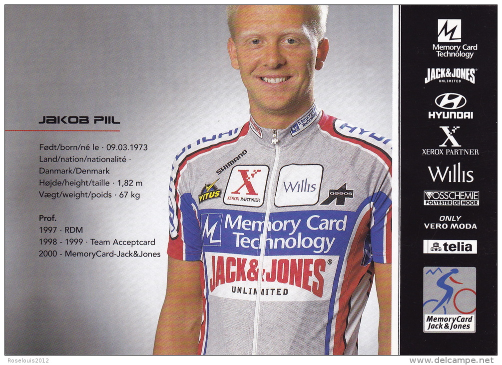 Team Card - MEMORYCARD/ JACK&JONES - 2000 -Jakob Piil - Cycling