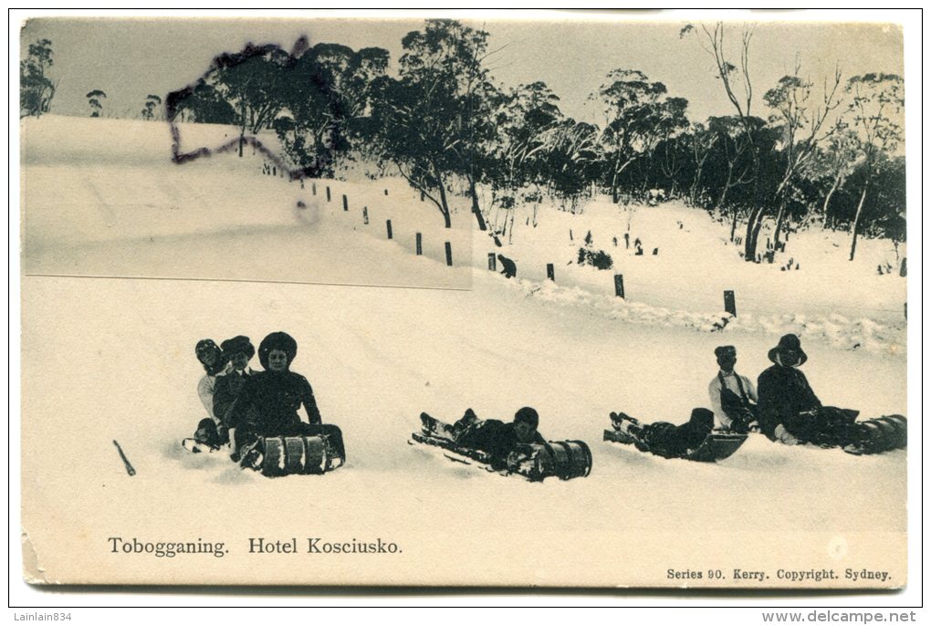 - NSW - Australian Alps A., Hôtel, Mont Koscuisko, Tobogganing, Luge, Rare, Super Anim, Non écrite, TBE, Scans. - Sonstige & Ohne Zuordnung