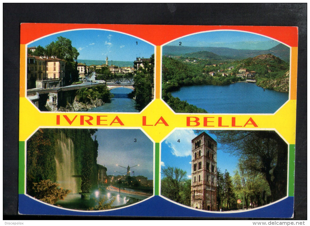 P4795 IVREA ( Torino ) + TIMBRO RADIO CLUB ( TIMBRE ) - Multipla: Lago Sirio, Monumento Camilio Olivetti, Torre - Andere & Zonder Classificatie