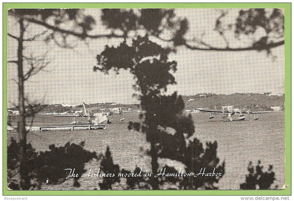 Bermuda - Hamilton Harbor - First Transatlantic Air Service - Flying Clipper Ships - Pan America. Plane. Airport. Avion - Autres & Non Classés