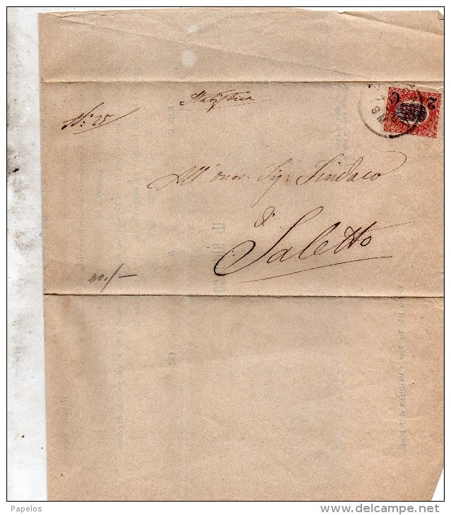 1878   LETTERA - Fiscale Zegels