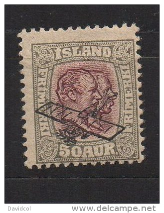 P519.-. ICELAND / ISLANDIA - 1929 . SC#: C 2 - PLANE OVERPRINTED .-. MH .  CV:US$ 49.00 - Luchtpost