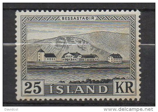 P538.-. ICELAND / ISLANDIA - 1957 . SC#: 305 - TUNNED GUM AT BACK- PRESIDENT`S RESIDENCE  .-. MNH .  CV:US$ 22.00 - Ungebraucht