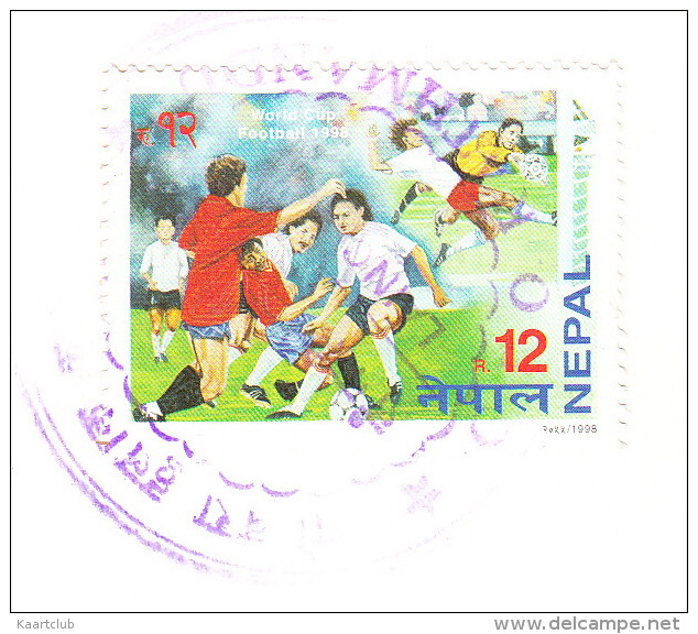 Nepal - The Valley Toward Lobuche From Dingboche, Everest Region - (r.12  World Cup Football 1998' SOCCER' STAMP/TIMBRE) - Nepal