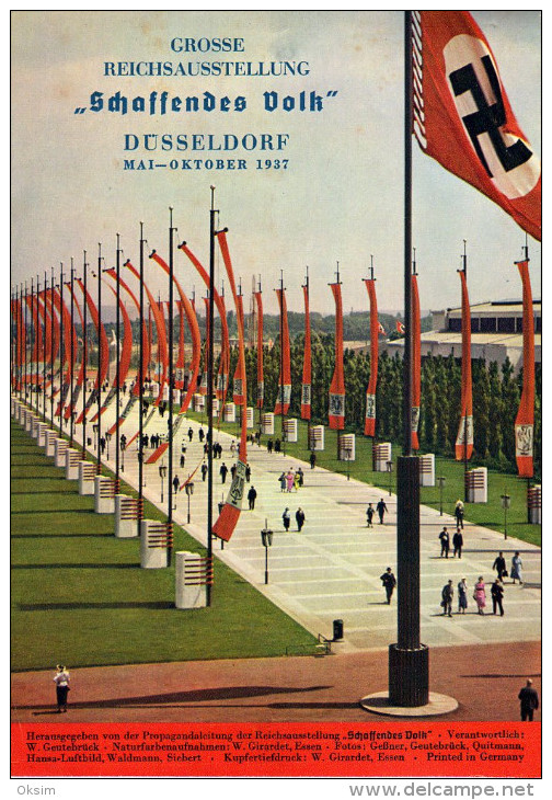 DUSSELDORF, SCHAFFENDES VOLK, AUSSTELLUNG, EXHIBITION, +, REKLAMEMARKE, CINDERELLA, VIGNETTE, LABEL, 1937, DIM 14,7X21 - Werbung