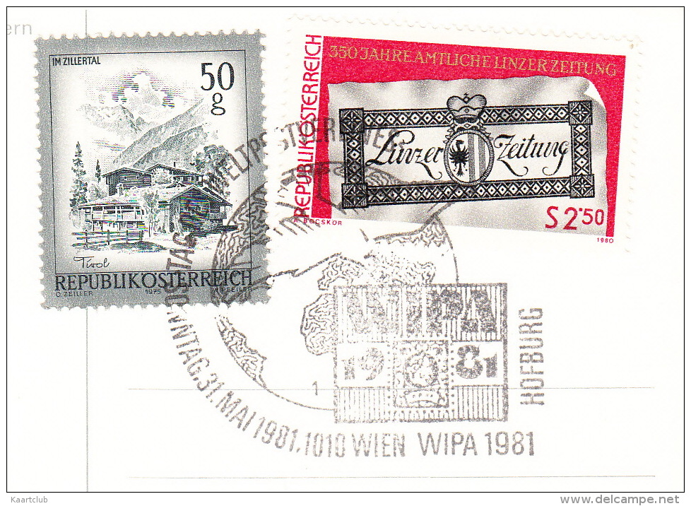 1825 San Bernardino-Villagio - Postkutsche/Dilligence - (1981 - 'WIPA Wien Hofburg' SPECIAL POSTMARK & 2x STAMP/TIMBRE ) - Post