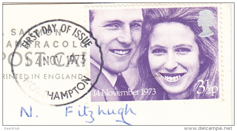 Northampton - Queen Eleanor's Cross ( First Day Of Issue 14 Nov 1973 - Wedding Of Princess Anne And Mark Phillips STAMP - Northamptonshire