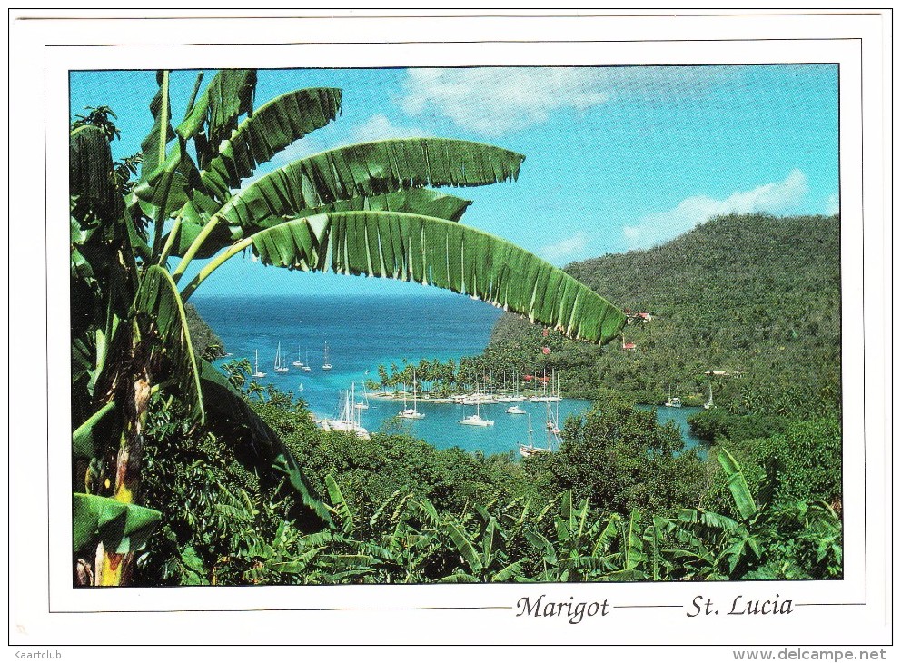 St. Lucia - Marigot Bay  - Carribean - ( 50c 'Martinique&St Lucia,French Brig' & 15c Skull & Crossbones, PIRATE STAMPS - Sainte-Lucie