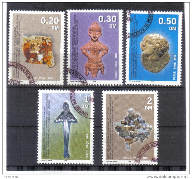 GEO201 UNO KOSOVO UNMIK  INTERIMSVERWALTUNG Im KOSOVO  2000 MICHL 1-5 Used / Gestempelt - Used Stamps