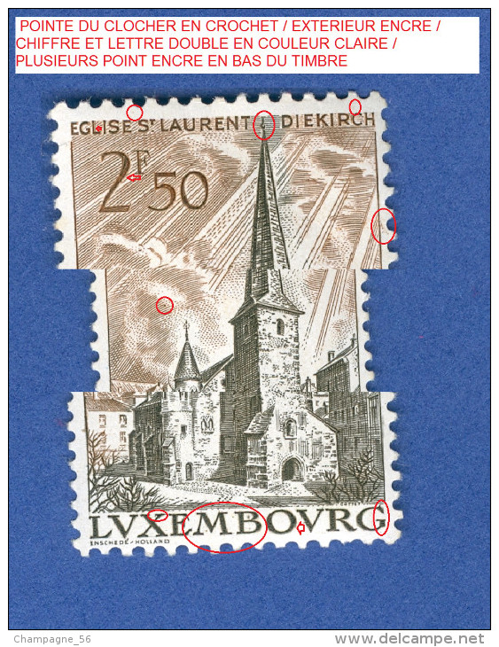 1962 N° 611 EGLISE SAINT LAURENT A DIEKIRCH NEUF GOMME - Variétés & Curiosités