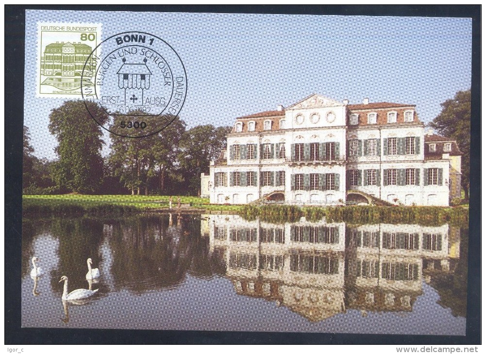 Germany Deutschland Maximum Card 1982: Architecture Burge Castle Schloss Wilhelmstahl; Rokoko - Castles
