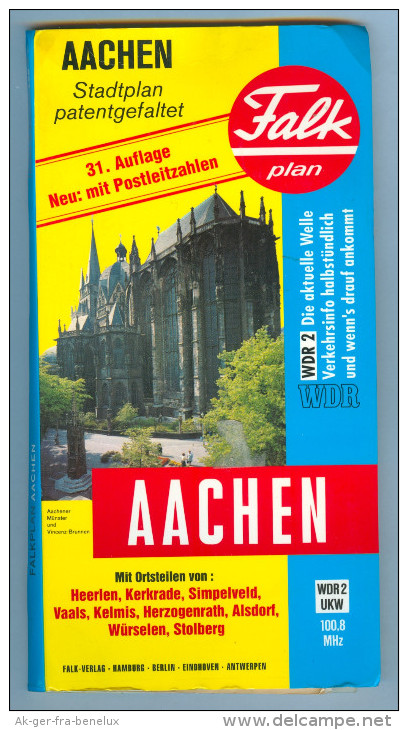 Landkarte Stadtplan Aachen Falk Plan 1994/1995 31. Auflage Heerlen Vaals Kelmis Herzogenrath Alsdorf Würselen Stolberg - Maps Of The World