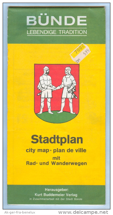 Landkarte Stadtplan Map Bünde 92-93 1:20 000 Kurt Buddemeier-Verlag Ostwestfalen Kreis Herford Deutschland Germany NRW - Mappemondes