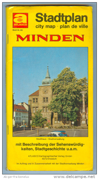 Landkarte Stadtplan City Map Plan Minden ATLASCO Nr. 66  1 : 17 500 Ostwestfalen-Lippe Deutschland Germany Allemagne - Wereldkaarten