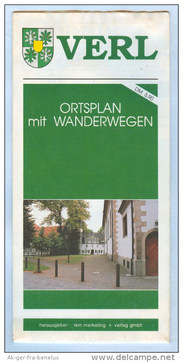 Landkarte Stadtplan City Map Plan Verl Ca. 1993 Ostwestfalen Deutschland Ortsplan NRW Deutschland Plan De Ville Germany - Wereldkaarten