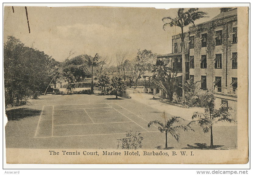 The Tennis  Court Marine Hotel Barbados B.W.I.  Edit Knight's Some Defects - Barbades