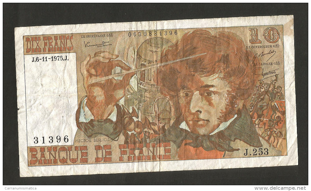 FRANCE - BANQUE De FRANCE - 10 Francs BERLIOZ (J. 6 / 11 / 1975 - J. 253) - 10 F 1972-1978 ''Berlioz''