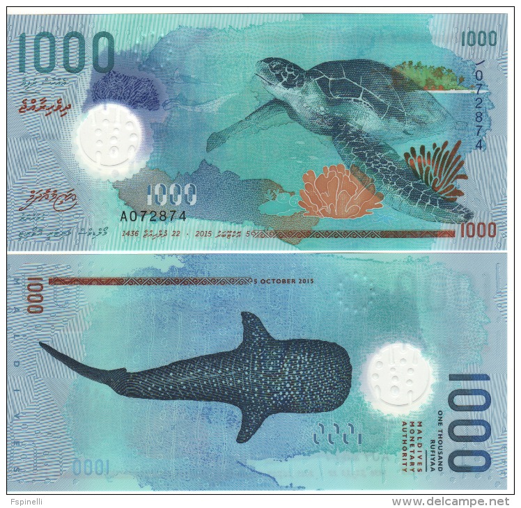 Attracitve New MALDIVE  1'000 Ruufiyaa   "POLIMER ISSUE"     Pnew     2015   UNC - Maldiven