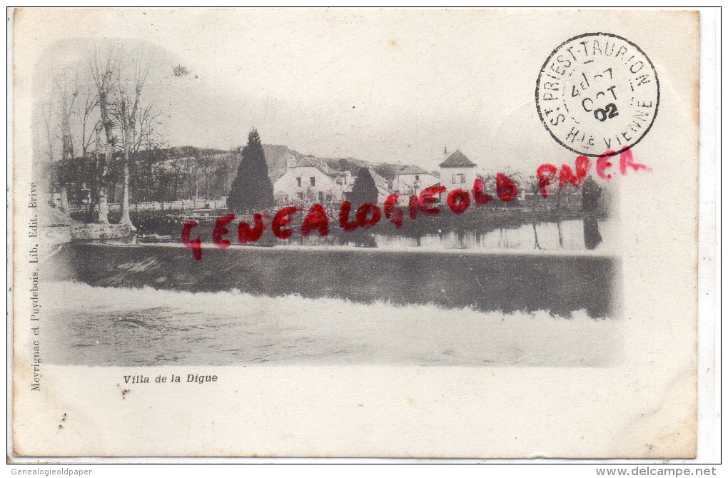 19- BRIVE-  VILLA DE LA DIGUE    -RARE PRECURSEUR 1902 - Brive La Gaillarde