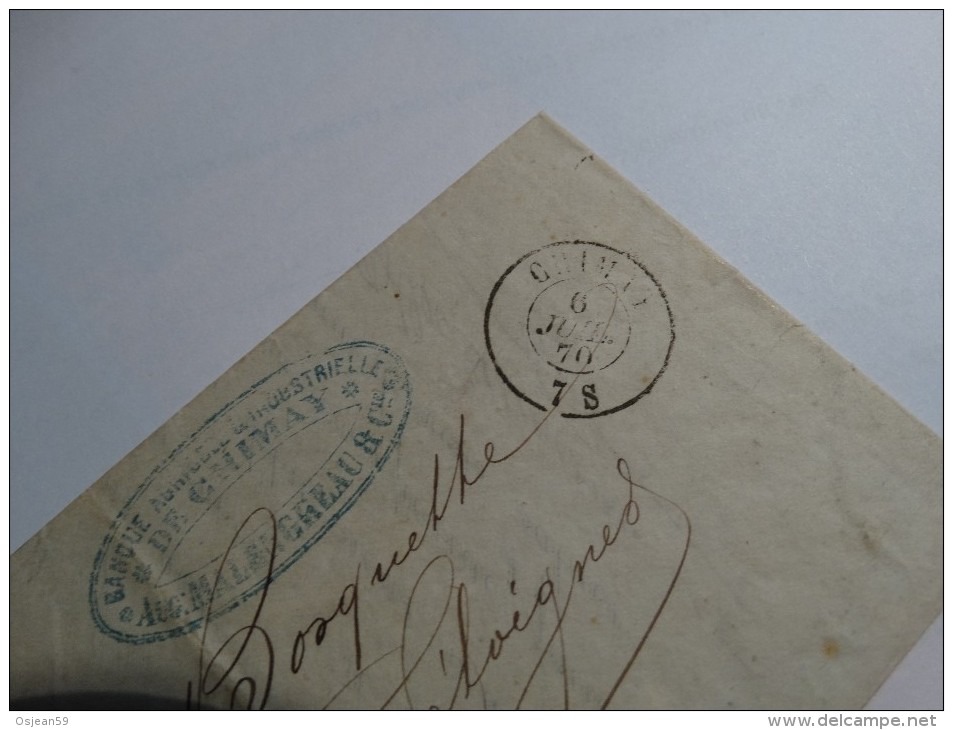 N°30 Sur Lettre CHIMAY 1870 LP82 Vers Seloignes - Annulli A Punti