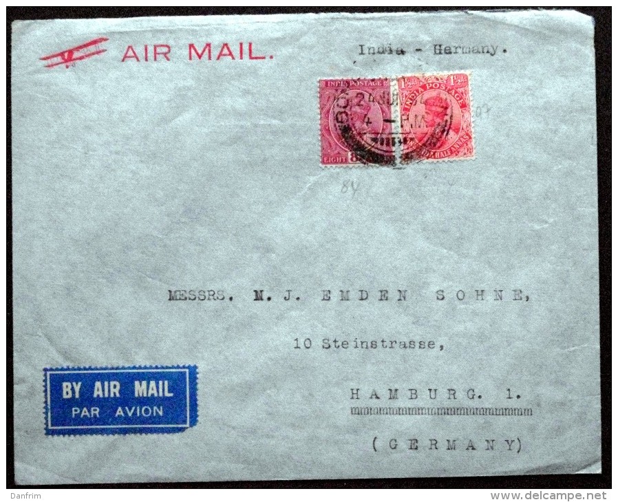 India 1934 AIR MAIL TO GERMANY   ( Lot 166 ) - Corréo Aéreo
