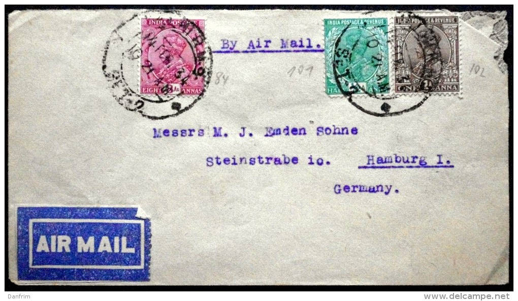 India 1934 AIR MAIL TO GERMANY   ( Lot 166 ) - Poste Aérienne