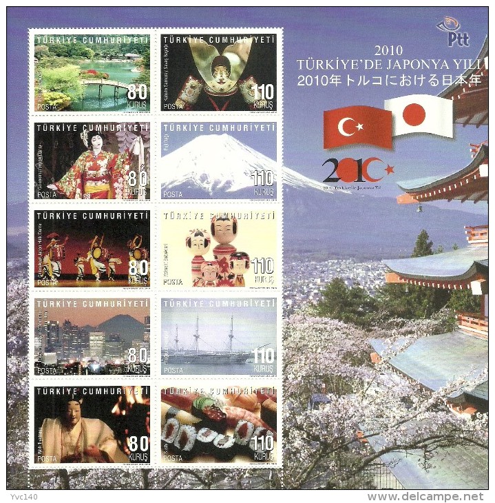 Turkey; 2010 Japan Year In Turkey Souvenir Sheet - Neufs